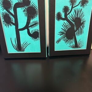Teal and Black Joshua Tree Art Panels